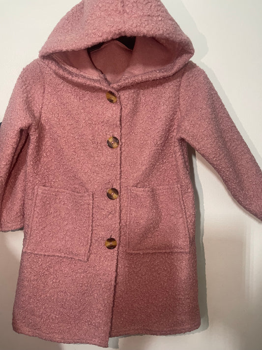 TLC Girls Warm Winter Teddy Fleece Cardigans With Hood & Buttons Outfit