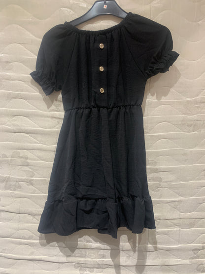 TLC Girls short sleeve dress with buttons