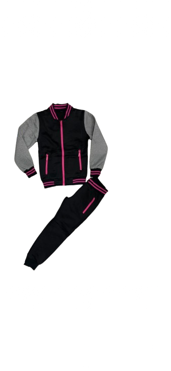 TLC Girls Tracksuit Set With Zip Pockets Warm Winter Colours Fleece Joggers