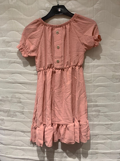 TLC Girls short sleeve dress with buttons