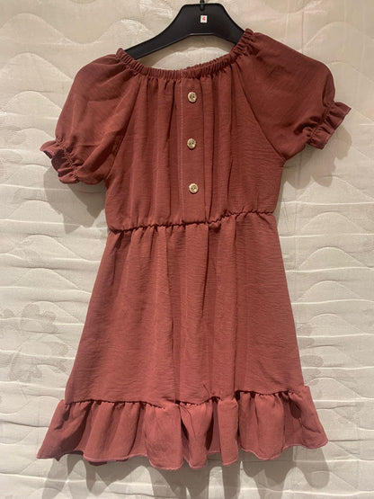 TLC Girls short sleeve dress with buttons