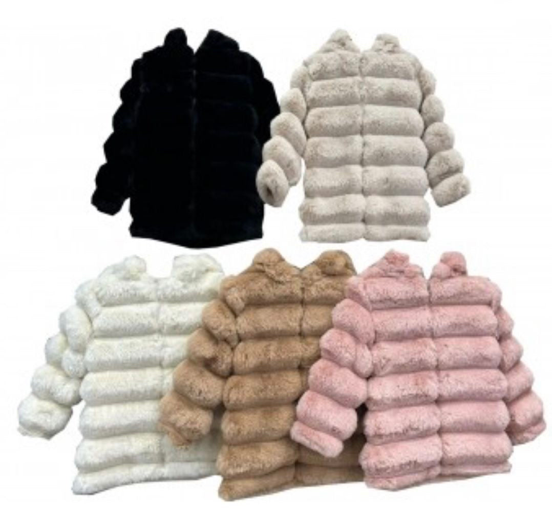 TLC Girls fur jacket coats with hood