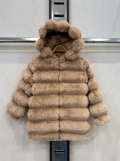 TLC Girls fur jacket coats with hood