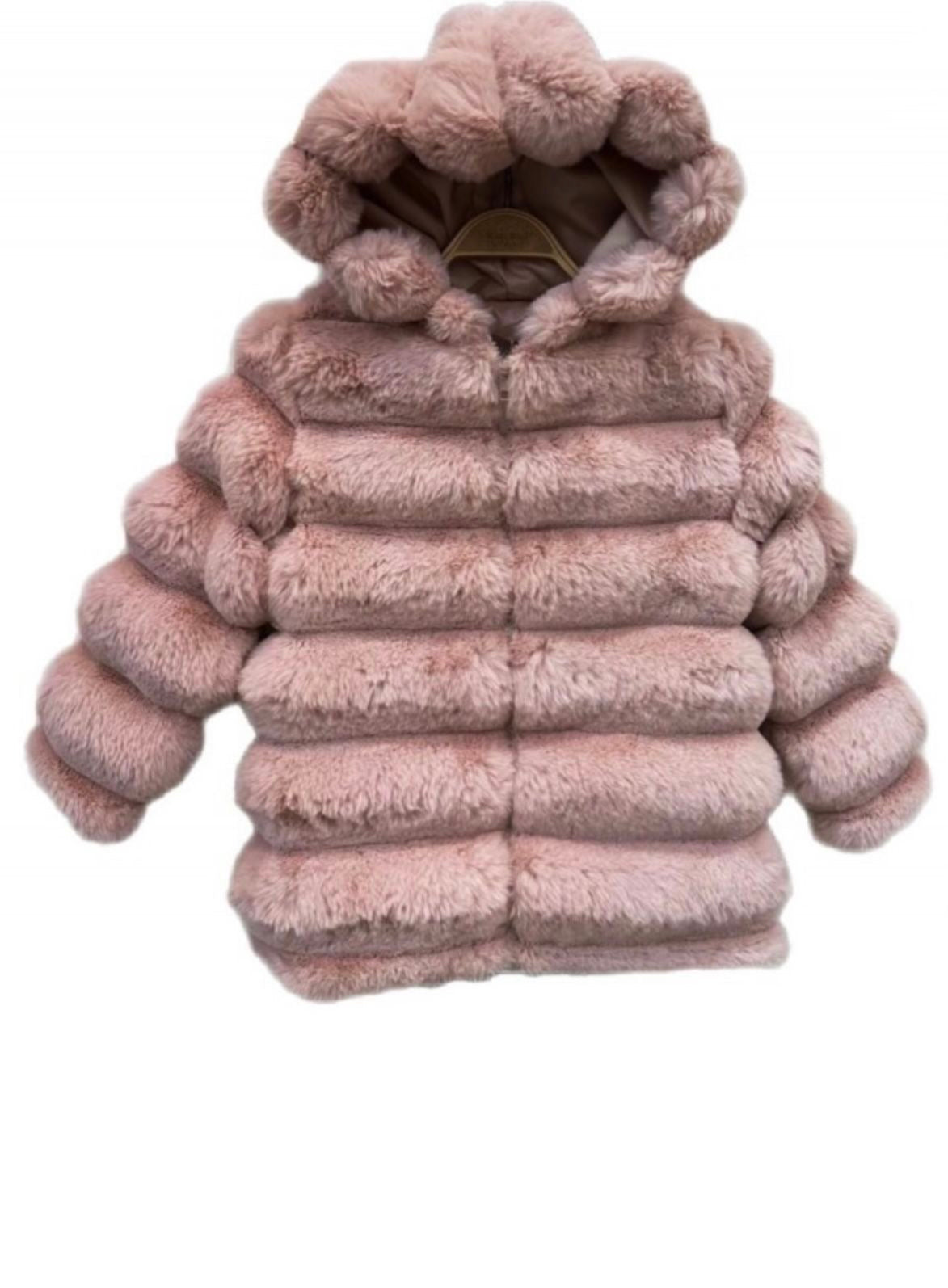 TLC Girls fur jacket coats with hood