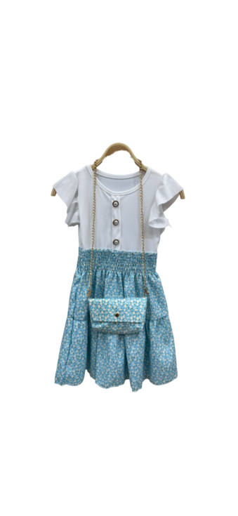 TLC Girls short sleeve dress with matching handbag