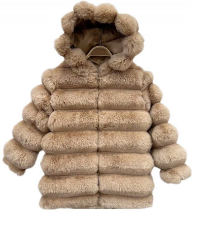 TLC Girls fur jacket coats with hood