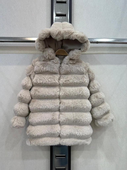 TLC Girls fur jacket coats with hood