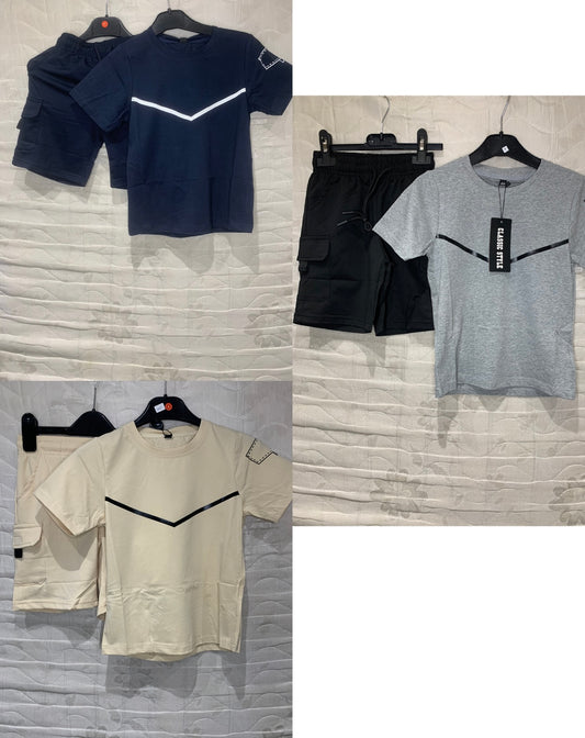 Boys Tshirt & Shorts with pocket Sets