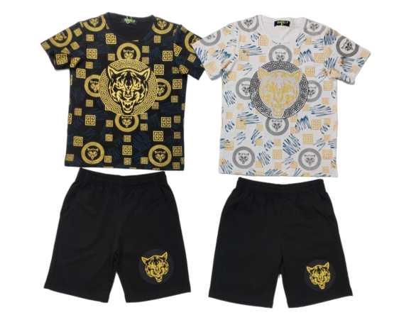 TLC Boys Tiger Print Tshirt & Shorts Sets 10