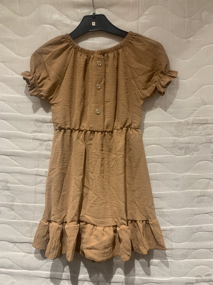 TLC Girls short sleeve dress with buttons