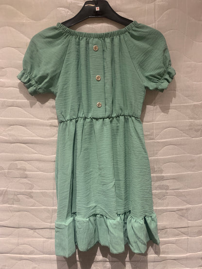 TLC Girls short sleeve dress with buttons