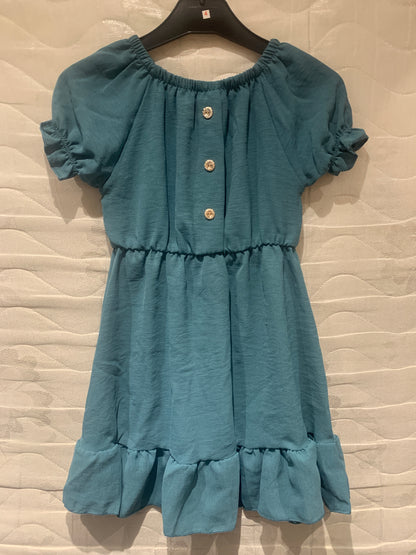 TLC Girls short sleeve dress with buttons