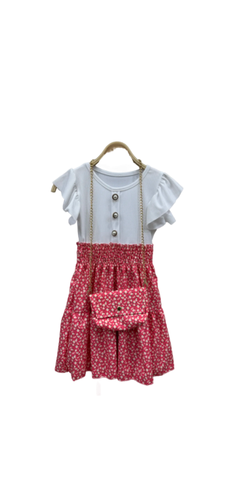 TLC Girls short sleeve dress with matching handbag